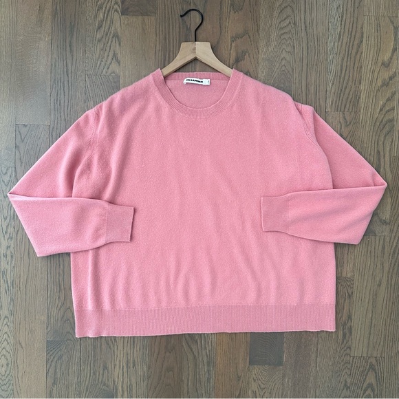 Jil Sander 100% Cashmere Crew Neck Oversize Sweater in Pink Size 40 / Small - Picture 2 of 9
